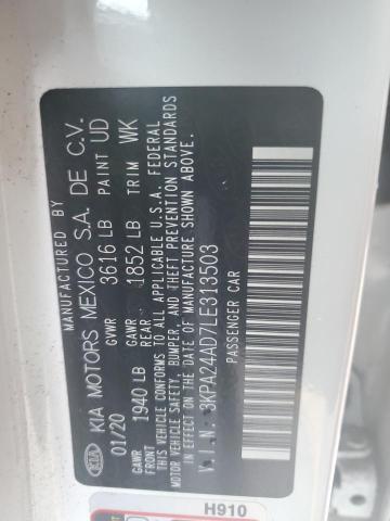 Photo 10 from auction – 2020 KIA RIO LX with VIN 3KPA24AD7LE313503