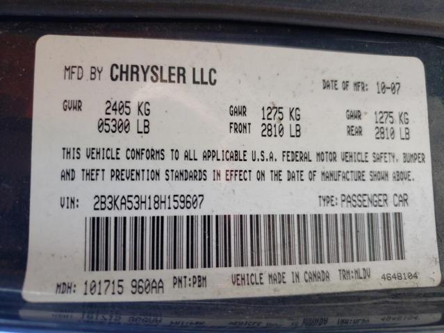 Photo 10 from auction – 2008 DODGE CHARGER R/ with VIN 2B3KA53H18H159607