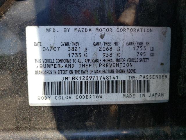 Photo 10 from auction – 2007 MAZDA 3 I with VIN JM1BK12G971748141