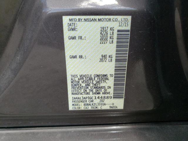 Photo 10 from auction – 2016 NISSAN ALTIMA 2.5 with VIN 1N4AL3AP3GC144889