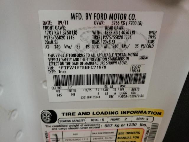 Photo 10 from auction – 2011 FORD F150 SUPER with VIN 1FTFW1ET8BFC71678