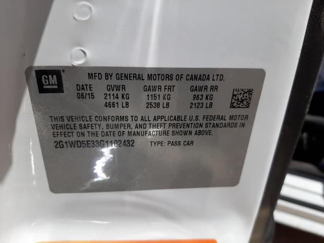 Photo 10 from auction – 2016 CHEVROLET IMPALA LIM with VIN 2G1WD5E33G1102432