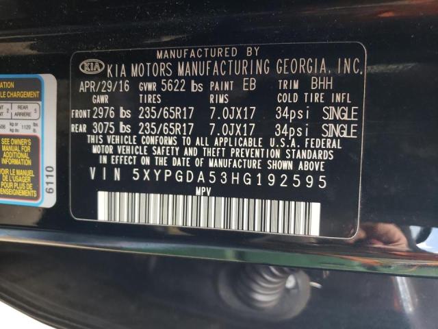 Photo 10 from auction – 2017 KIA SORENTO LX with VIN 5XYPGDA53HG192595
