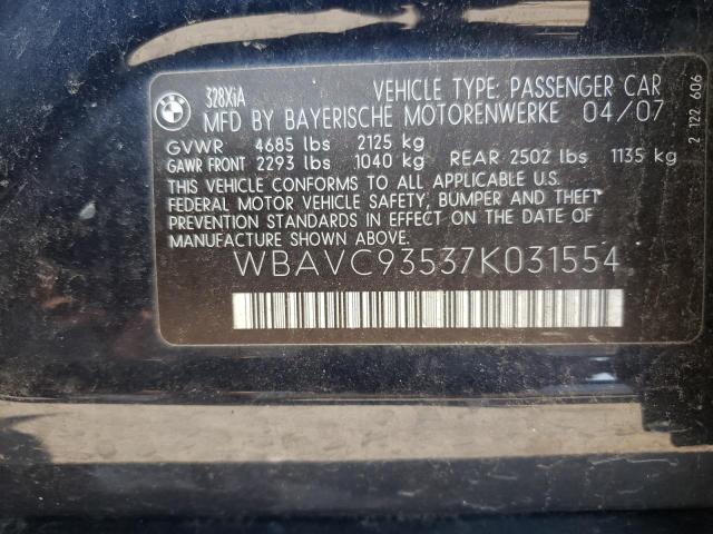 Photo 10 from auction – 2007 BMW 328 XI with VIN WBAVC93537K031554