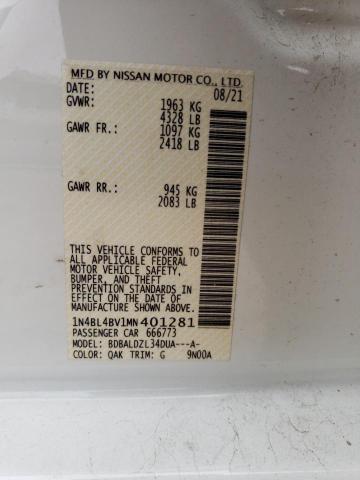 Photo 10 from auction – 2021 NISSAN ALTIMA S with VIN 1N4BL4BV1MN401281