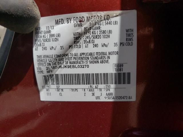 Photo 10 from auction – 2014 LINCOLN MKX with VIN 2LMDJ6JK9EBL03270
