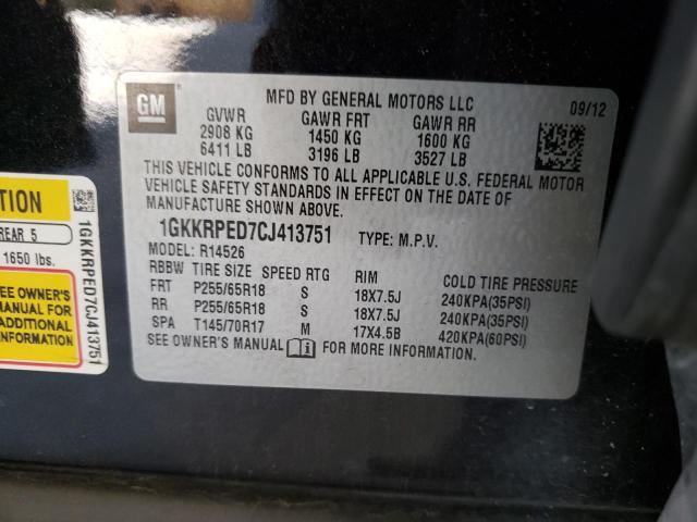 Photo 10 from auction – 2012 GMC ACADIA SLE with VIN 1GKKRPED7CJ413751