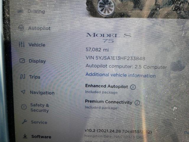 Photo 8 from auction – 2017 TESLA MODEL S with VIN 5YJSA1E13HF233848