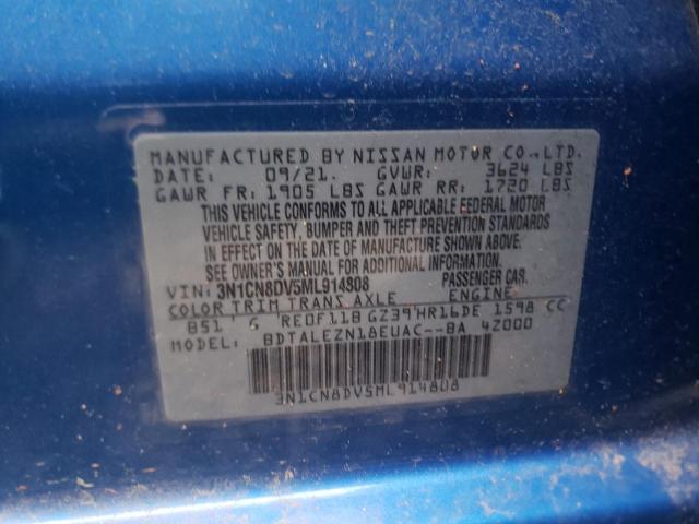 Photo 10 from auction – 2021 NISSAN VERSA S with VIN 3N1CN8DV5ML914808