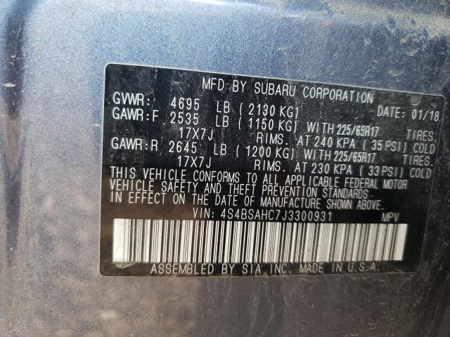 Photo 10 from auction – 2018 SUBARU OUTBACK 2. with VIN 4S4BSAHC7J3300931