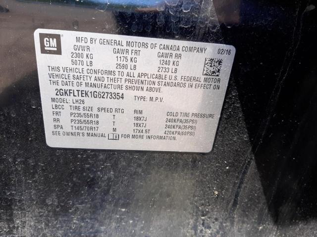 Photo 10 from auction – 2016 GMC TERRAIN SL with VIN 2GKFLTEK1G6273354