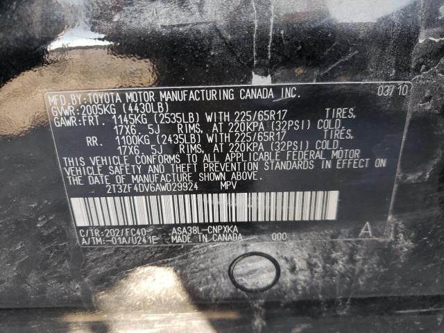 Photo 10 from auction – 2010 TOYOTA RAV4 with VIN 2T3ZF4DV6AW029924