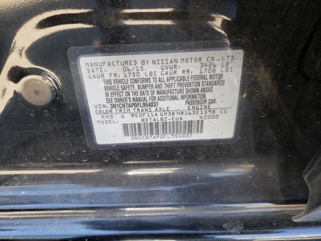 Photo 10 from auction – 2015 NISSAN VERSA S with VIN 3N1CN7AP0FL954037