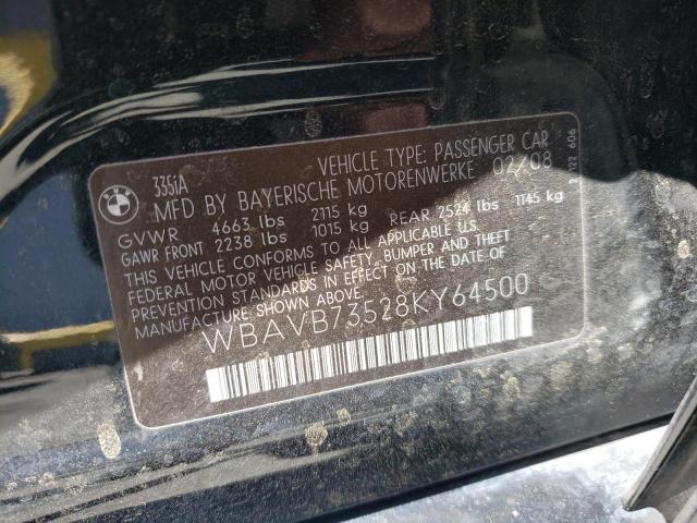 Photo 10 from auction – 2008 BMW 335 I with VIN WBAVB73528KY64500