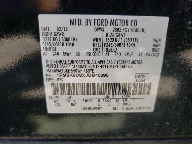 Photo 10 from auction – 2018 FORD EXPLORER X with VIN 1FM5K8D8XJGB45095