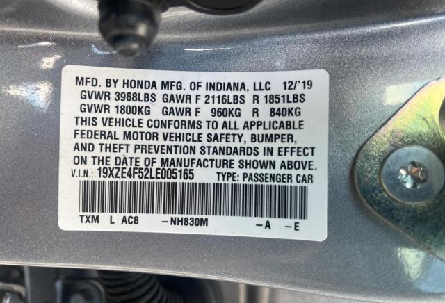 Photo 10 from auction – 2020 HONDA INSIGHT EX with VIN 19XZE4F52LE005165