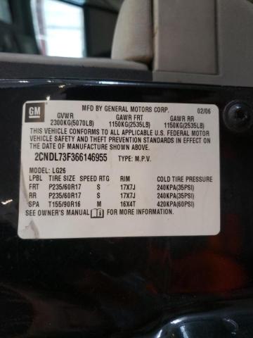 Photo 10 from auction – 2006 CHEVROLET EQUINOX LT with VIN 2CNDL73F366146955