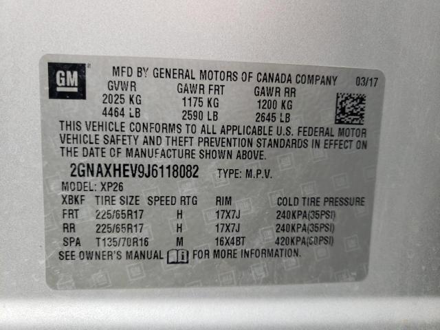 Photo 10 from auction – 2018 CHEVROLET EQUINOX LS with VIN 2GNAXHEV9J6118082