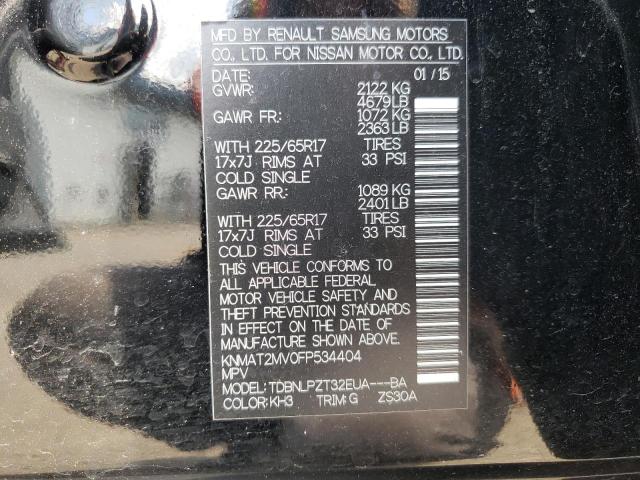 Photo 10 from auction – 2015 NISSAN ROGUE S with VIN KNMAT2MV0FP534404