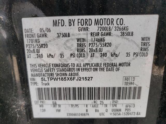 Photo 10 from auction – 2006 LINCOLN MARK LT with VIN 5LTPW185X6FJ21527