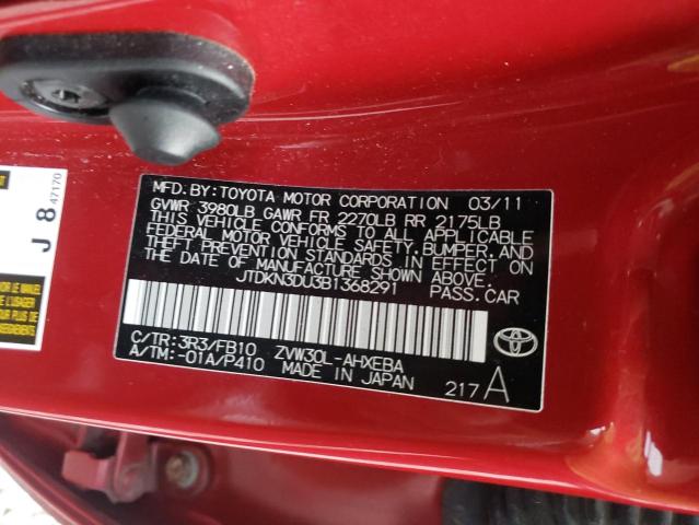 Photo 10 from auction – 2011 TOYOTA PRIUS with VIN JTDKN3DU3B1368291