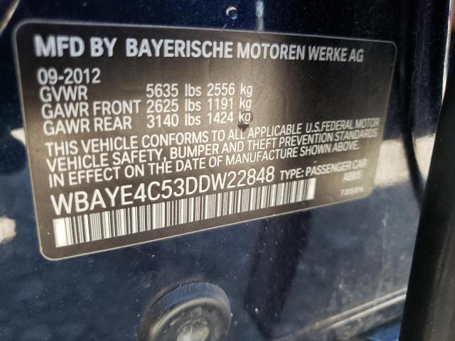 Photo 10 from auction – 2013 BMW 740 LI with VIN WBAYE4C53DDW22848
