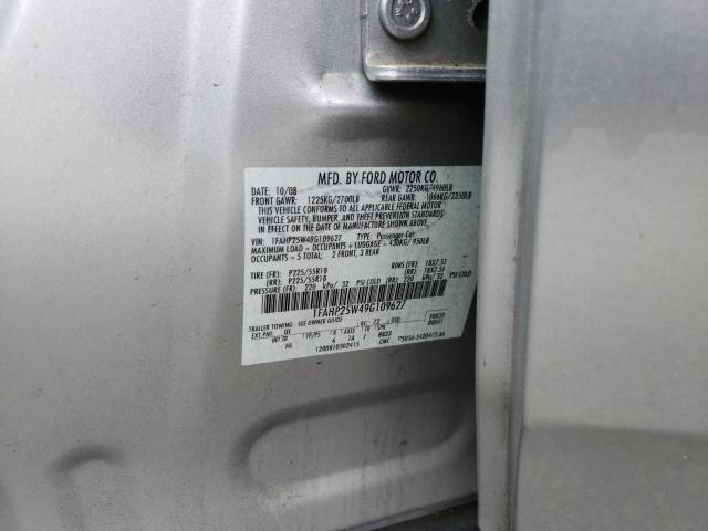 Photo 10 from auction – 2009 FORD TAURUS LIM with VIN 1FAHP25W49G109627