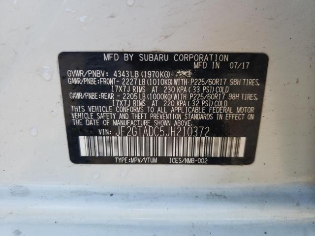 Photo 10 from auction – 2018 SUBARU CROSSTREK with VIN JF2GTADC5JH210372