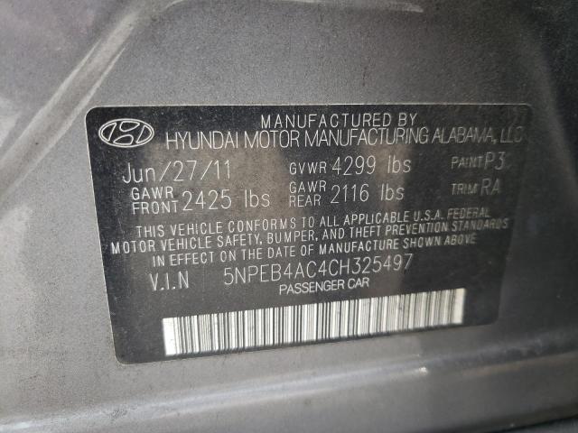 Photo 10 from auction – 2012 HYUNDAI SONATA GLS with VIN 5NPEB4AC4CH325497