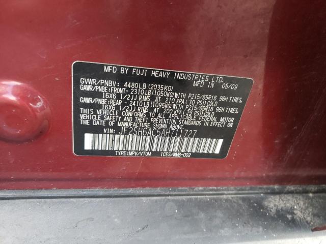 Photo 10 from auction – 2010 SUBARU FORESTER 2 with VIN JF2SH6AC5AH711727