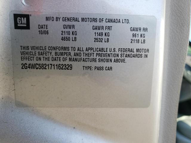 Photo 10 from auction – 2007 BUICK LACROSSE C with VIN 2G4WC582171162329