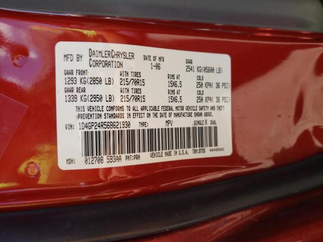 Photo 10 from auction – 2006 DODGE GRAND CARA with VIN 1D4GP24R56B621930