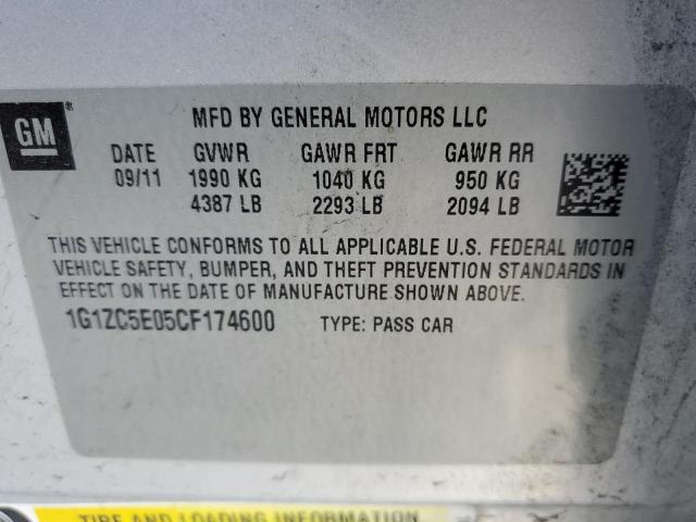 Photo 10 from auction – 2012 CHEVROLET MALIBU 1LT with VIN 1G1ZC5E05CF174600