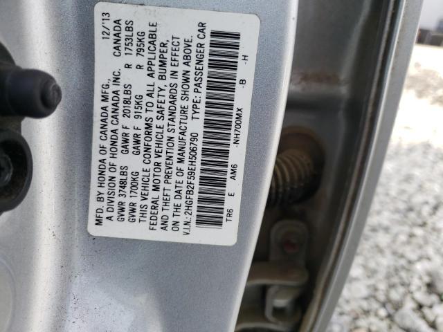 Photo 10 from auction – 2014 HONDA CIVIC LX with VIN 2HGFB2F59EH506790