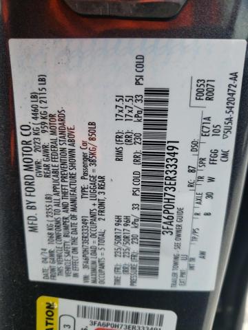 Photo 10 from auction – 2014 FORD FUSION SE with VIN 3FA6P0H73ER333491