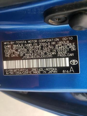 Photo 10 from auction – 2010 TOYOTA COROLLA BA with VIN JTDBU4EE4AJ060285