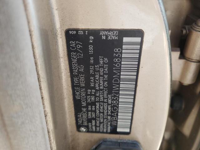 Photo 10 from auction – 1998 BMW 740 IL with VIN WBAGJ8321WDM16838