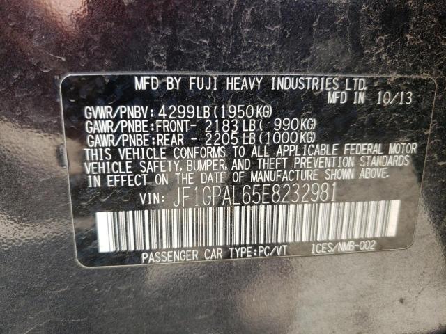 Photo 10 from auction – 2014 SUBARU IMPREZA SP with VIN JF1GPAL65E8232981