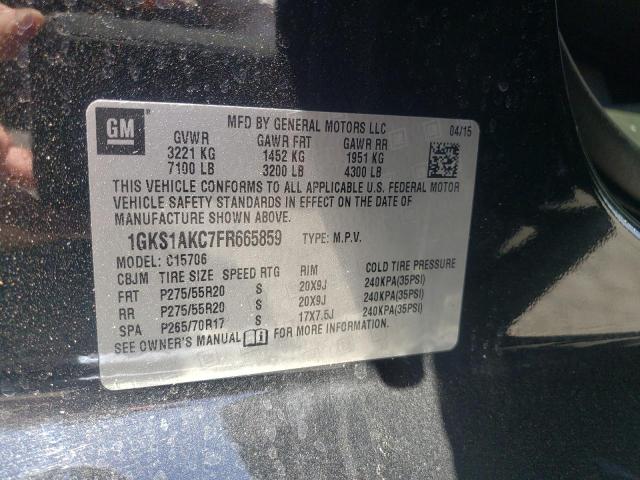 Photo 10 from auction – 2015 GMC YUKON SLE with VIN 1GKS1AKC7FR665859