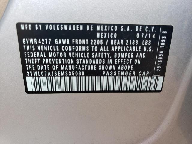 Photo 10 from auction – 2014 VOLKSWAGEN JETTA SEL with VIN 3VWL07AJ3EM335039