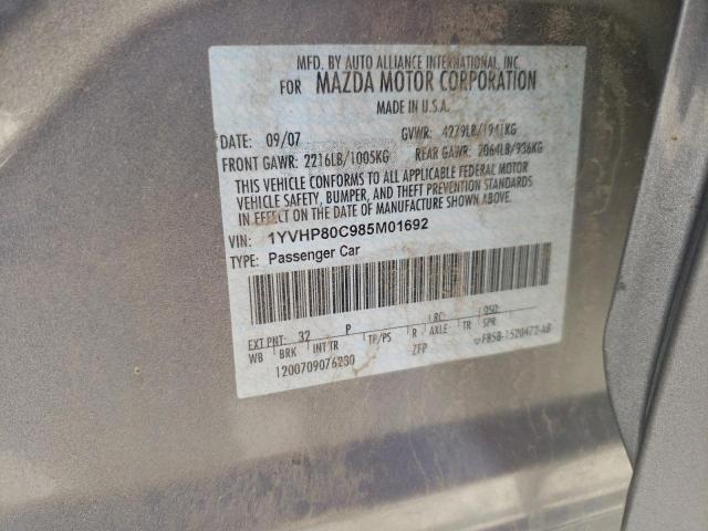 Photo 10 from auction – 2008 MAZDA 6 I with VIN 1YVHP80C985M01692