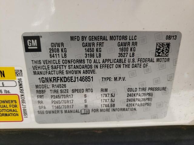 Photo 10 from auction – 2014 CHEVROLET TRAVERSE L with VIN 1GNKRFKD6EJ146851