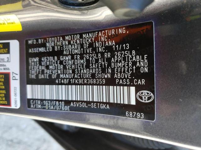 Photo 10 from auction – 2014 TOYOTA CAMRY L with VIN 4T4BF1FK9ER368359
