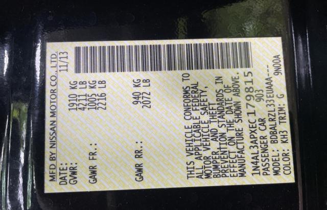 Photo 10 from auction – 2014 NISSAN ALTIMA 2.5 with VIN 1N4AL3APXEC179815