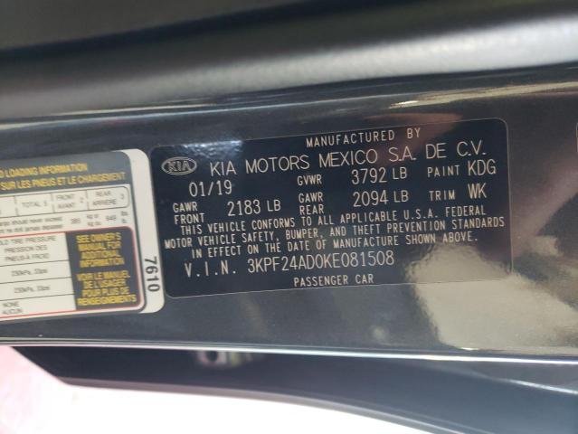Photo 10 from auction – 2019 KIA FORTE FE with VIN 3KPF24AD0KE081508