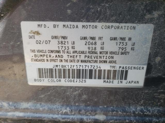 Photo 10 from auction – 2007 MAZDA 3 I with VIN JM1BK12F571717234