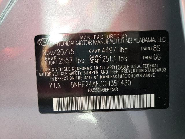 Photo 10 from auction – 2016 HYUNDAI SONATA SE with VIN 5NPE24AF3GH351430