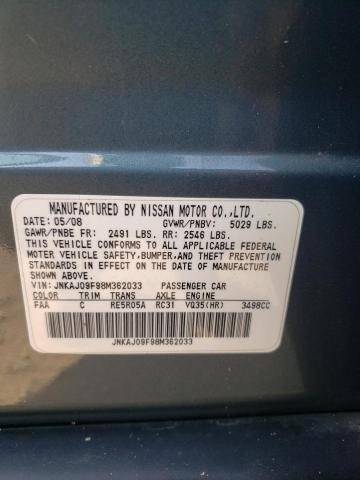 Photo 10 from auction – 2008 INFINITI EX35 BASE with VIN JNKAJ09F98M362033
