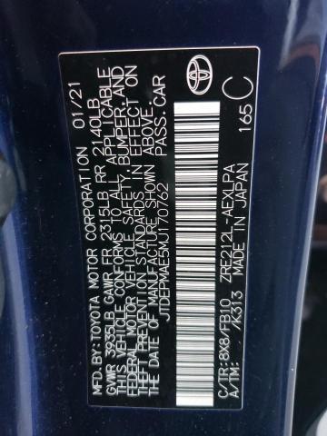 Photo 10 from auction – 2021 TOYOTA COROLLA LE with VIN JTDEPMAE5MJ170762