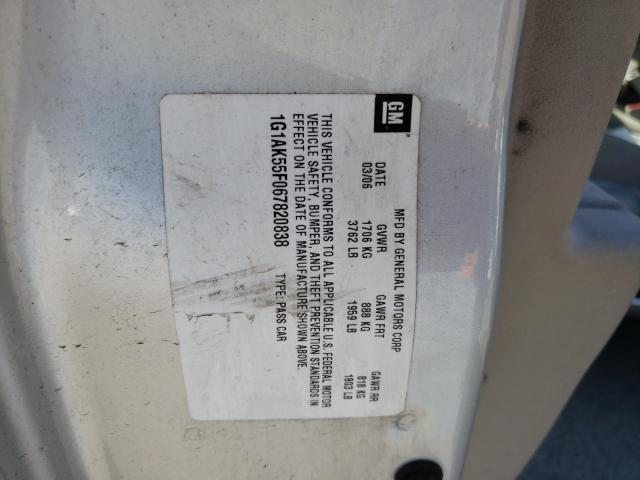 Photo 10 from auction – 2006 CHEVROLET COBALT LS with VIN 1G1AK55F067820838